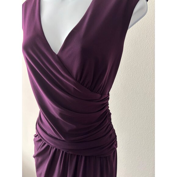 Lauren Ralph Lauren Dress 12 Ruched Draped Sheath V-Neck Cocktail Quiet Luxury - Picture 15 of 16